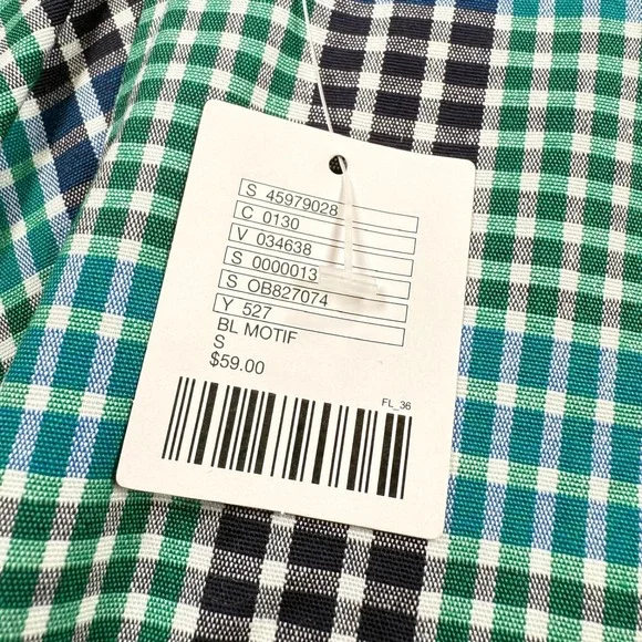 Urban Outfitters Plaid Mini Dress Women's Small Green Blue Gingham Grunge 90s - Picture 4 of 12